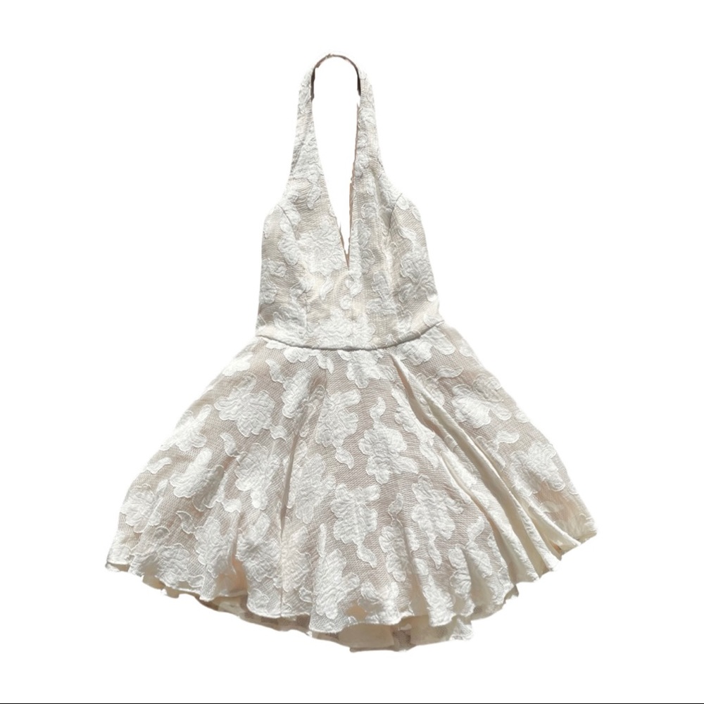 Bebe size 6 halter off white dress